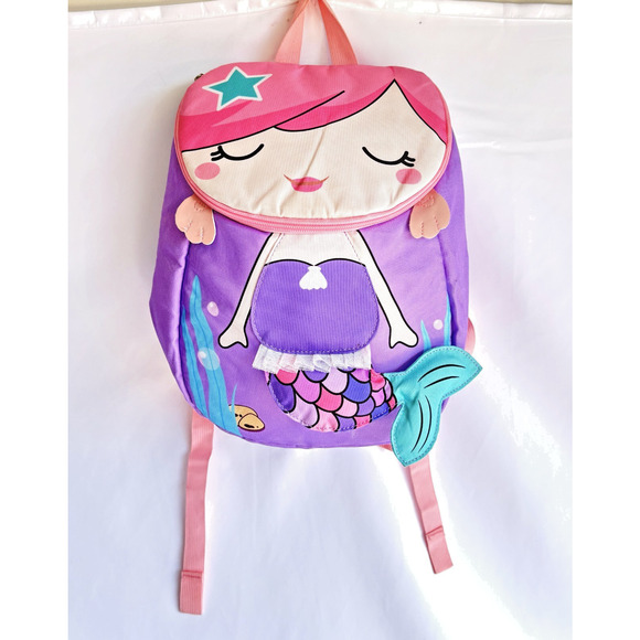 BLUBOON 3D Pre-school Backpack Mermaid Purple Pink - Picture 1 of 8